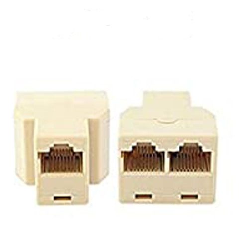 RJ45 CAT 5 CAT 6 LAN Network Ethernet Female to 2 x Female Plug Connector